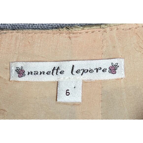 Nanette Lepore 100% Silk Ruffle Skirt Gold A-Line Boho Holiday Cocktail Party 6 - Picture 4 of 5